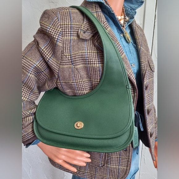 Coach Handbags - Coach Cashin Carry Crescent, Limited Re-Edition 1973, Hunter Green